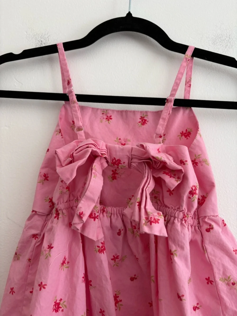 Children's Place Girl's Pink Ditsy Floral Tiered Dress Church Vacation Spring - Picture 5 of 6